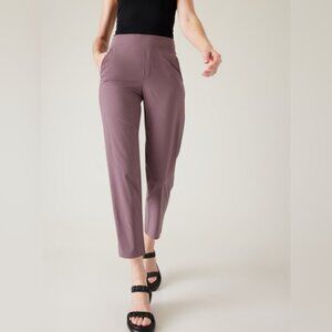 Athleta Brooklyn Mid Rise Tapered Ankle Pant Size 16 Tall Mauve Pink Purple